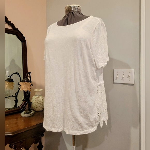 NWT 3X Slub Cotton Top w/Eyelet Back - Picture 2 of 9